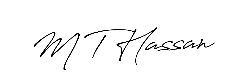 M T Hassan stylish signature style. Best Handwritten Sign (Antro_Vectra_Bolder) for my name. Handwritten Signature Collection Ideas for my name M T Hassan. M T Hassan signature style 7 images and pictures png