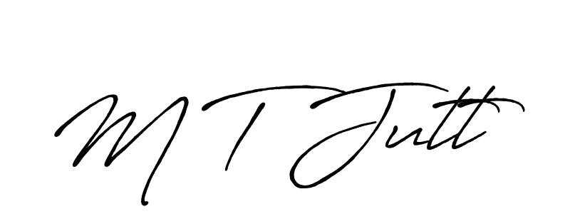 M T Jutt stylish signature style. Best Handwritten Sign (Antro_Vectra_Bolder) for my name. Handwritten Signature Collection Ideas for my name M T Jutt. M T Jutt signature style 7 images and pictures png