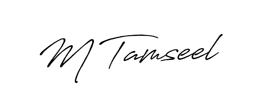 Make a short M Tamseel signature style. Manage your documents anywhere anytime using Antro_Vectra_Bolder. Create and add eSignatures, submit forms, share and send files easily. M Tamseel signature style 7 images and pictures png