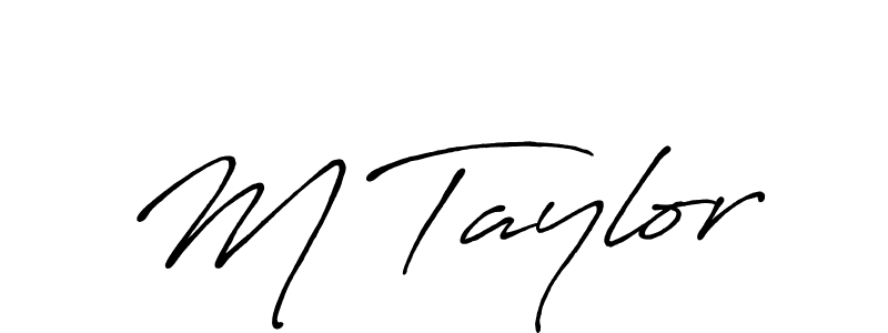 Use a signature maker to create a handwritten signature online. With this signature software, you can design (Antro_Vectra_Bolder) your own signature for name M Taylor. M Taylor signature style 7 images and pictures png