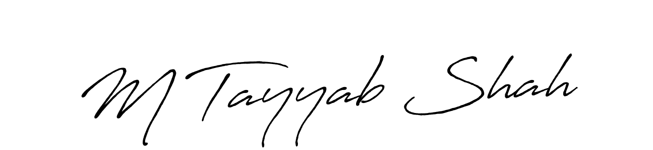 The best way (Antro_Vectra_Bolder) to make a short signature is to pick only two or three words in your name. The name M Tayyab Shah include a total of six letters. For converting this name. M Tayyab Shah signature style 7 images and pictures png