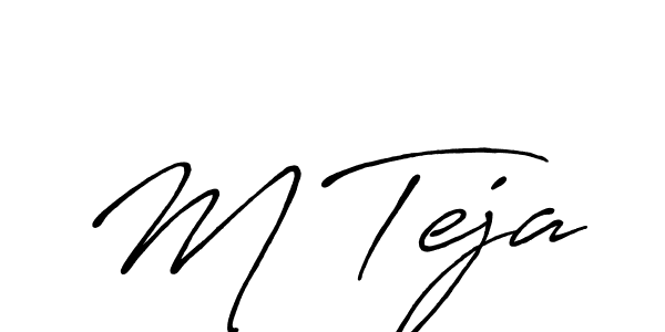 Design your own signature with our free online signature maker. With this signature software, you can create a handwritten (Antro_Vectra_Bolder) signature for name M Teja. M Teja signature style 7 images and pictures png