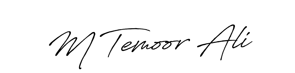 The best way (Antro_Vectra_Bolder) to make a short signature is to pick only two or three words in your name. The name M Temoor Ali include a total of six letters. For converting this name. M Temoor Ali signature style 7 images and pictures png