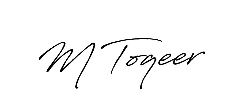 Create a beautiful signature design for name M Toqeer. With this signature (Antro_Vectra_Bolder) fonts, you can make a handwritten signature for free. M Toqeer signature style 7 images and pictures png