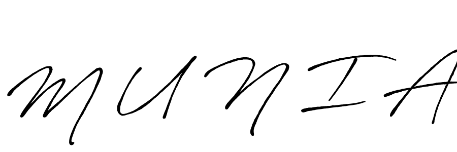 Also You can easily find your signature by using the search form. We will create M U N I A name handwritten signature images for you free of cost using Antro_Vectra_Bolder sign style. M U N I A signature style 7 images and pictures png