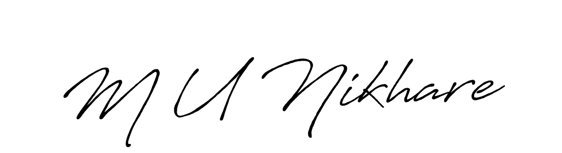 Best and Professional Signature Style for M U Nikhare. Antro_Vectra_Bolder Best Signature Style Collection. M U Nikhare signature style 7 images and pictures png