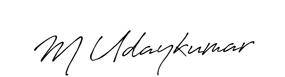 Use a signature maker to create a handwritten signature online. With this signature software, you can design (Antro_Vectra_Bolder) your own signature for name M Udaykumar. M Udaykumar signature style 7 images and pictures png