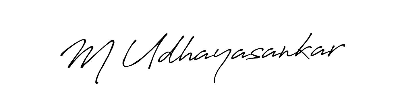 Use a signature maker to create a handwritten signature online. With this signature software, you can design (Antro_Vectra_Bolder) your own signature for name M Udhayasankar. M Udhayasankar signature style 7 images and pictures png