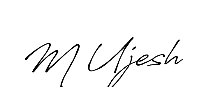 Create a beautiful signature design for name M Ujesh. With this signature (Antro_Vectra_Bolder) fonts, you can make a handwritten signature for free. M Ujesh signature style 7 images and pictures png