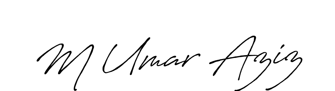 The best way (Antro_Vectra_Bolder) to make a short signature is to pick only two or three words in your name. The name M Umar Aziz include a total of six letters. For converting this name. M Umar Aziz signature style 7 images and pictures png