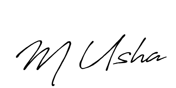 Also You can easily find your signature by using the search form. We will create M Usha name handwritten signature images for you free of cost using Antro_Vectra_Bolder sign style. M Usha signature style 7 images and pictures png