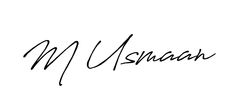 Also we have M Usmaan name is the best signature style. Create professional handwritten signature collection using Antro_Vectra_Bolder autograph style. M Usmaan signature style 7 images and pictures png