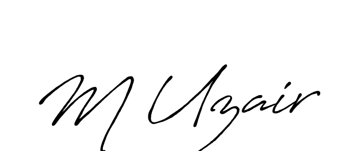 Make a beautiful signature design for name M Uzair. With this signature (Antro_Vectra_Bolder) style, you can create a handwritten signature for free. M Uzair signature style 7 images and pictures png