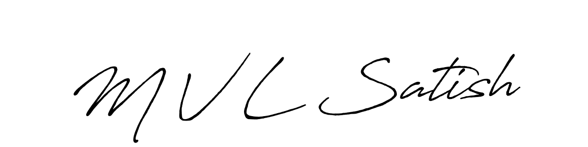 How to make M V L Satish signature? Antro_Vectra_Bolder is a professional autograph style. Create handwritten signature for M V L Satish name. M V L Satish signature style 7 images and pictures png