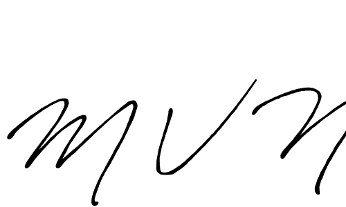 Make a beautiful signature design for name M V N. With this signature (Antro_Vectra_Bolder) style, you can create a handwritten signature for free. M V N signature style 7 images and pictures png