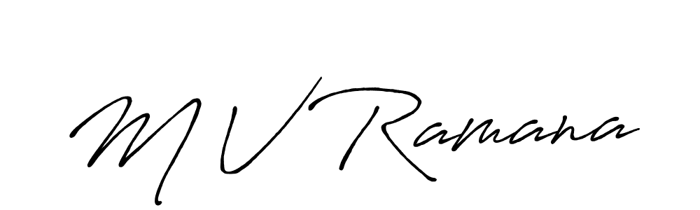 How to make M V Ramana signature? Antro_Vectra_Bolder is a professional autograph style. Create handwritten signature for M V Ramana name. M V Ramana signature style 7 images and pictures png