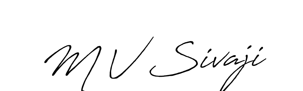 Antro_Vectra_Bolder is a professional signature style that is perfect for those who want to add a touch of class to their signature. It is also a great choice for those who want to make their signature more unique. Get M V Sivaji name to fancy signature for free. M V Sivaji signature style 7 images and pictures png