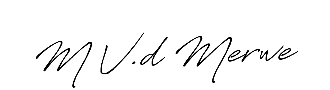 Create a beautiful signature design for name M V.d Merwe. With this signature (Antro_Vectra_Bolder) fonts, you can make a handwritten signature for free. M V.d Merwe signature style 7 images and pictures png