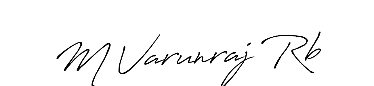 How to make M Varunraj Rb signature? Antro_Vectra_Bolder is a professional autograph style. Create handwritten signature for M Varunraj Rb name. M Varunraj Rb signature style 7 images and pictures png