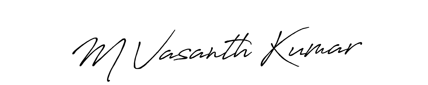 How to make M Vasanth Kumar signature? Antro_Vectra_Bolder is a professional autograph style. Create handwritten signature for M Vasanth Kumar name. M Vasanth Kumar signature style 7 images and pictures png