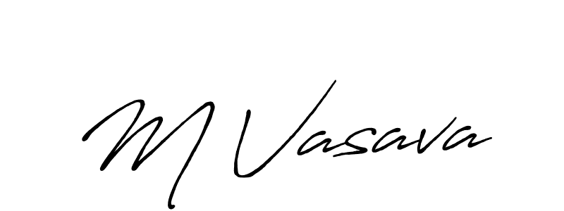 Make a beautiful signature design for name M Vasava. With this signature (Antro_Vectra_Bolder) style, you can create a handwritten signature for free. M Vasava signature style 7 images and pictures png