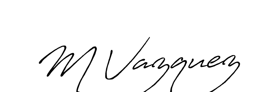 It looks lik you need a new signature style for name M Vazquez. Design unique handwritten (Antro_Vectra_Bolder) signature with our free signature maker in just a few clicks. M Vazquez signature style 7 images and pictures png