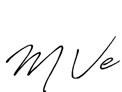 The best way (Antro_Vectra_Bolder) to make a short signature is to pick only two or three words in your name. The name M Ve include a total of six letters. For converting this name. M Ve signature style 7 images and pictures png