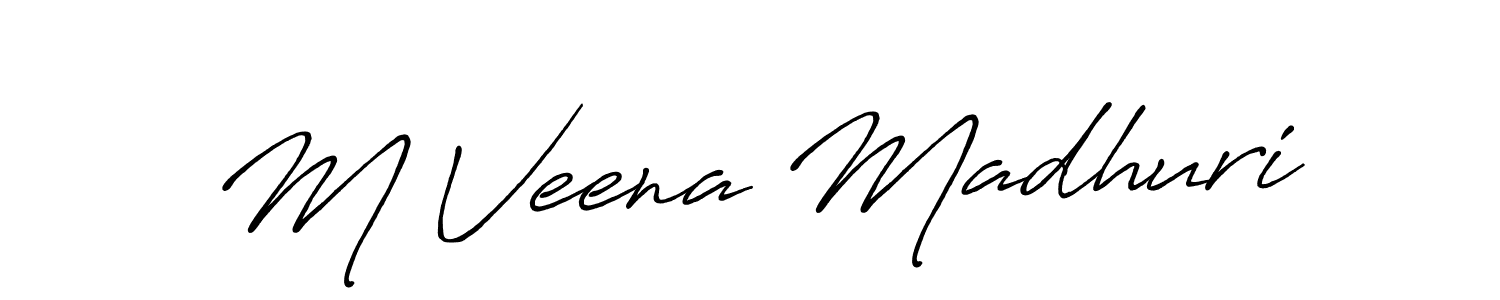 Use a signature maker to create a handwritten signature online. With this signature software, you can design (Antro_Vectra_Bolder) your own signature for name M Veena Madhuri. M Veena Madhuri signature style 7 images and pictures png