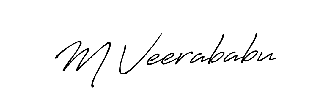 How to make M Veerababu name signature. Use Antro_Vectra_Bolder style for creating short signs online. This is the latest handwritten sign. M Veerababu signature style 7 images and pictures png
