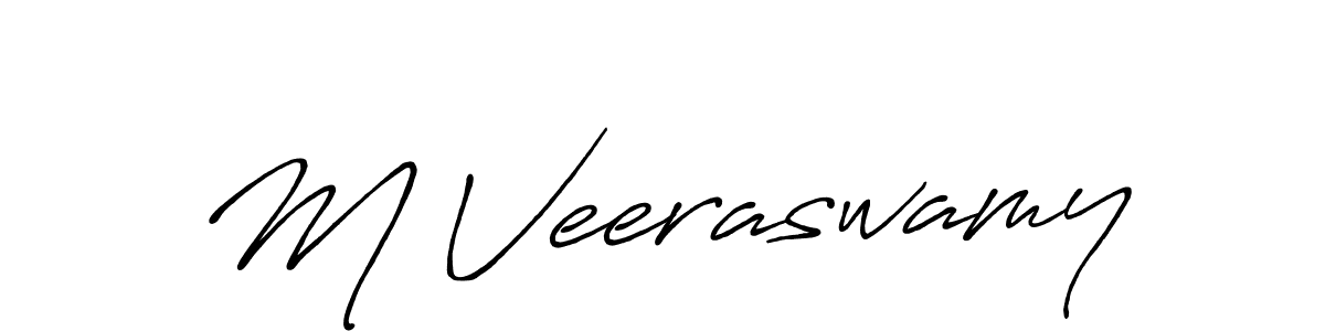 Make a beautiful signature design for name M Veeraswamy. With this signature (Antro_Vectra_Bolder) style, you can create a handwritten signature for free. M Veeraswamy signature style 7 images and pictures png