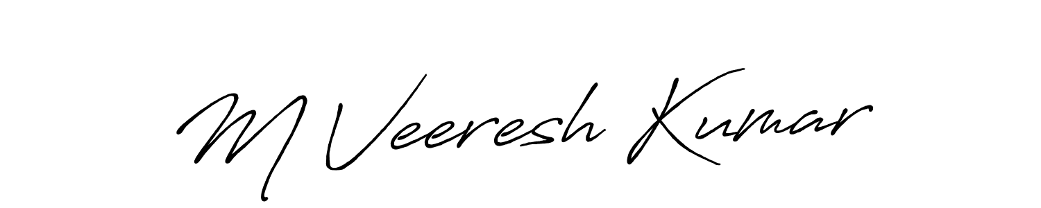 Design your own signature with our free online signature maker. With this signature software, you can create a handwritten (Antro_Vectra_Bolder) signature for name M Veeresh Kumar. M Veeresh Kumar signature style 7 images and pictures png