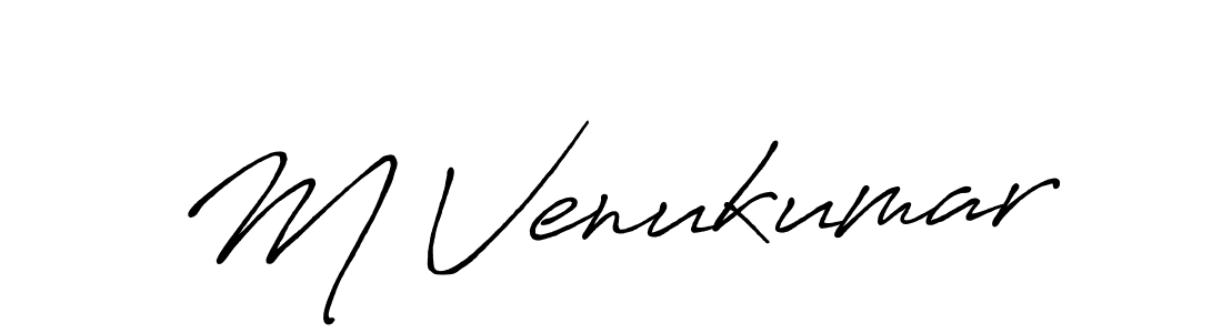 Design your own signature with our free online signature maker. With this signature software, you can create a handwritten (Antro_Vectra_Bolder) signature for name M Venukumar. M Venukumar signature style 7 images and pictures png