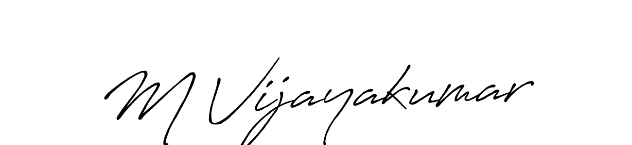 Also we have M Vijayakumar name is the best signature style. Create professional handwritten signature collection using Antro_Vectra_Bolder autograph style. M Vijayakumar signature style 7 images and pictures png