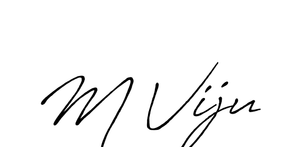 Make a beautiful signature design for name M Viju. With this signature (Antro_Vectra_Bolder) style, you can create a handwritten signature for free. M Viju signature style 7 images and pictures png