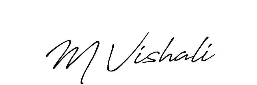 Make a beautiful signature design for name M Vishali. With this signature (Antro_Vectra_Bolder) style, you can create a handwritten signature for free. M Vishali signature style 7 images and pictures png
