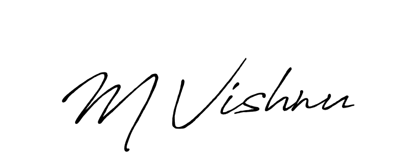 Also You can easily find your signature by using the search form. We will create M Vishnu name handwritten signature images for you free of cost using Antro_Vectra_Bolder sign style. M Vishnu signature style 7 images and pictures png