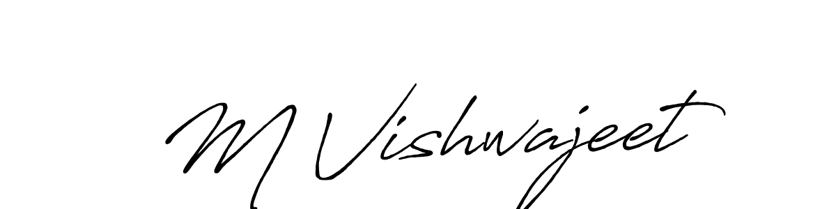 How to make M Vishwajeet signature? Antro_Vectra_Bolder is a professional autograph style. Create handwritten signature for M Vishwajeet name. M Vishwajeet signature style 7 images and pictures png