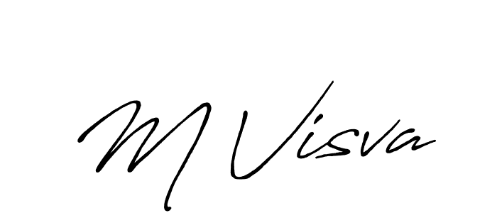 How to make M Visva name signature. Use Antro_Vectra_Bolder style for creating short signs online. This is the latest handwritten sign. M Visva signature style 7 images and pictures png