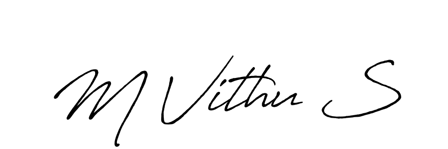 Also we have M Vithu S name is the best signature style. Create professional handwritten signature collection using Antro_Vectra_Bolder autograph style. M Vithu S signature style 7 images and pictures png