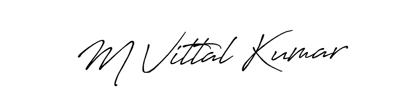 Also we have M Vittal Kumar name is the best signature style. Create professional handwritten signature collection using Antro_Vectra_Bolder autograph style. M Vittal Kumar signature style 7 images and pictures png