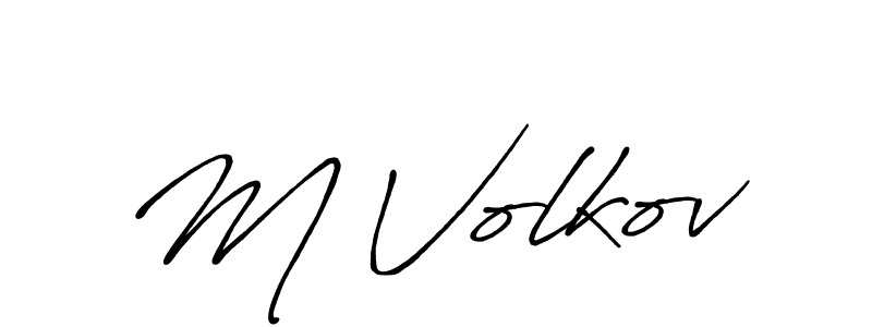 Make a beautiful signature design for name M Volkov. With this signature (Antro_Vectra_Bolder) style, you can create a handwritten signature for free. M Volkov signature style 7 images and pictures png