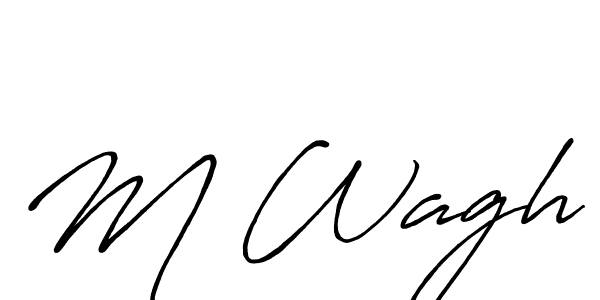 How to make M Wagh signature? Antro_Vectra_Bolder is a professional autograph style. Create handwritten signature for M Wagh name. M Wagh signature style 7 images and pictures png