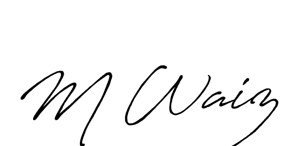 How to make M Waiz signature? Antro_Vectra_Bolder is a professional autograph style. Create handwritten signature for M Waiz name. M Waiz signature style 7 images and pictures png