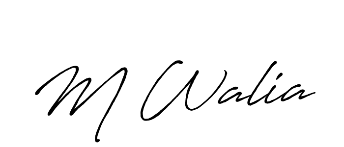 Make a beautiful signature design for name M Walia. With this signature (Antro_Vectra_Bolder) style, you can create a handwritten signature for free. M Walia signature style 7 images and pictures png