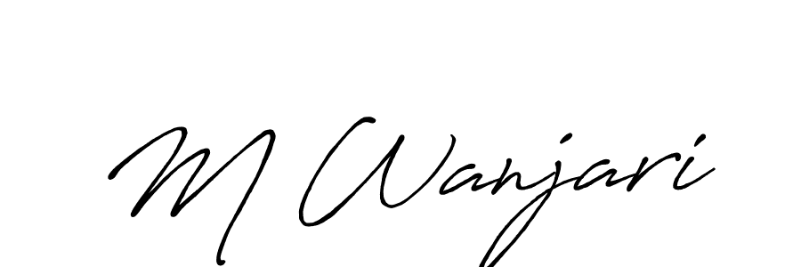Design your own signature with our free online signature maker. With this signature software, you can create a handwritten (Antro_Vectra_Bolder) signature for name M Wanjari. M Wanjari signature style 7 images and pictures png