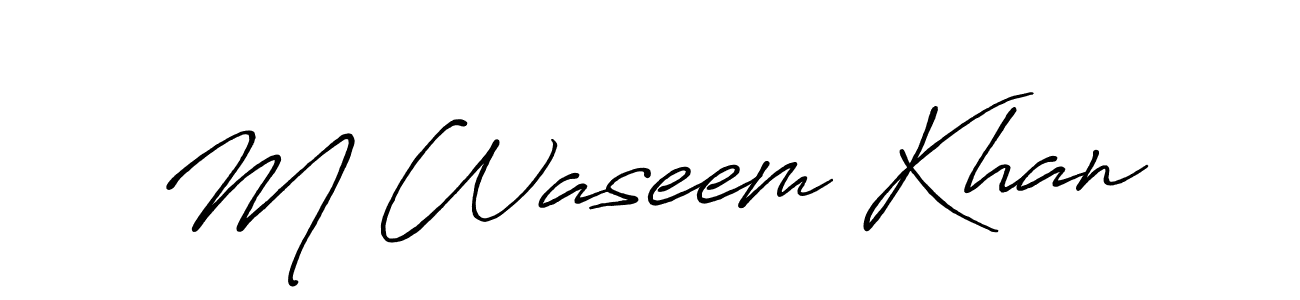 This is the best signature style for the M Waseem Khan name. Also you like these signature font (Antro_Vectra_Bolder). Mix name signature. M Waseem Khan signature style 7 images and pictures png