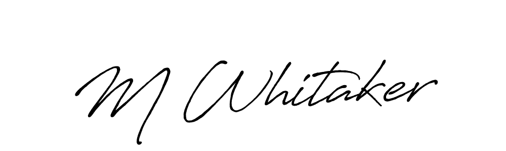 if you are searching for the best signature style for your name M Whitaker. so please give up your signature search. here we have designed multiple signature styles  using Antro_Vectra_Bolder. M Whitaker signature style 7 images and pictures png