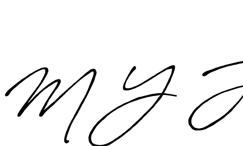 Create a beautiful signature design for name M Y J. With this signature (Antro_Vectra_Bolder) fonts, you can make a handwritten signature for free. M Y J signature style 7 images and pictures png