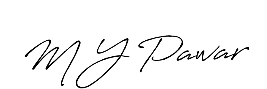 Use a signature maker to create a handwritten signature online. With this signature software, you can design (Antro_Vectra_Bolder) your own signature for name M Y Pawar. M Y Pawar signature style 7 images and pictures png