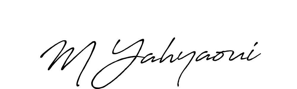 How to make M Yahyaoui name signature. Use Antro_Vectra_Bolder style for creating short signs online. This is the latest handwritten sign. M Yahyaoui signature style 7 images and pictures png